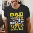 Dad Of The Birthday Boy Construction Truck Men's V-Neck T-Shirt
