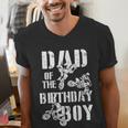 Dad Of The Birthday Boy Dirt Bike Men's V-Neck T-Shirt