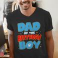 Dad Of The Birthday Boy Dog Lover Birthday Family Men's V-Neck T-Shirt
