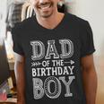Dad Of The Birthday Boy Father Papa Family Matching Men's V-Neck T-Shirt