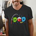Dad Of The Birthday Boy Birthday Fishing Family Men's V-Neck T-Shirt