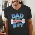Dad Of The Birthday Boy Matching Dog Family Birthday Party Men's V-Neck T-Shirt