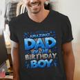 Dad Of The Birthday Boy Matching Family Father Men's V-Neck T-Shirt
