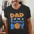 Dad Of The Birthday Boy Milk And Cookies 1 Year Old Men's V-Neck T-Shirt Dad Of The Birthday Boy Milk And Cookies 1 Year Old Men's V-Neck T-Shirt