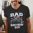Dad Of The Birthday Boy Policeman Officer Party Men's V-Neck T-Shirt Dad Of The Birthday Boy Policeman Officer Party Men's V-Neck T-Shirt