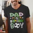 Dad Of The Birthday Boy Soccer Player Game Day Men's V-Neck T-Shirt