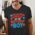 Dad Of The Birthday Boy Spider Web Party Men's V-Neck T-Shirt