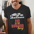 Dad Birthday Boy Train I'm 2 Two Yr Old Chugga Engine Men's V-Neck T-Shirt