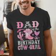Dad Of The Birthday Cow-Girl Rodeo Cowgirl Bday Men's V-Neck T-Shirt