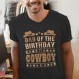 Dad Of The Birthday Cowboy Cute Western Bday Boy Birthday Men's V-Neck T-Shirt Dad Of The Birthday Cowboy Cute Western Bday Boy Birthday Men's V-Neck T-Shirt
