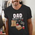 Dad Birthday Crew Pizza Theme Birthday Pizza Lover Party Men's V-Neck T-Shirt