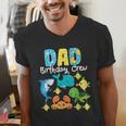 Dad Birthday Crew Sea Ocean Fish Aquarium Bday Party Men's V-Neck T-Shirt