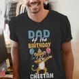 Dad Of The Birthday Girl Boy Cheetah Men's V-Neck T-Shirt Dad Of The Birthday Girl Boy Cheetah Men's V-Neck T-Shirt