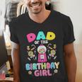 Dad Of The Birthday Girl Candy Family Bday Party Men's V-Neck T-Shirt