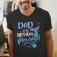 Dad Of The Birthday Mermaid Family Matching Father Dad Papa Men's V-Neck T-Shirt