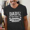 Dad Of The Birthday Twins Cute Twin Celebrate Father Daddy Men's V-Neck T-Shirt