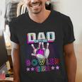 Dad Of The Bowler Girl Matching Family Bowling Birthday Men's V-Neck T-Shirt