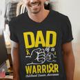 Dad Of A Childhood Cancer Warrior Childhood Cancer Awareness Men's V-Neck T-Shirt Dad Of A Childhood Cancer Warrior Childhood Cancer Awareness Men's V-Neck T-Shirt