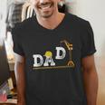 Dad Construction Excavator Family Matching Bday Party Men's V-Neck T-Shirt