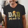 Dad Construction Excavator Kids Matching Family Party Men's V-Neck T-Shirt