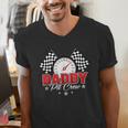 Dad Daddy Pit Crew Race Car Birthday Racing Party Men's V-Neck T-Shirt