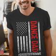 Dad Dance She Get It From Me Proud Dancer Dad USA Flag Men Men's V-Neck T-Shirt