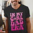 In My Dad Era Girl Groovy Retro Papa Fathers Day Men's V-Neck T-Shirt