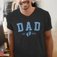 Dad Est 2026 Blue Baby Feet First Time Boy Daddy Men's V-Neck T-Shirt Dad Est 2026 Blue Baby Feet First Time Boy Daddy Men's V-Neck T-Shirt