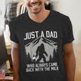 Dad Father Bigfoot Just A Dad Who Always Came Back Men's V-Neck T-Shirt Dad Father Bigfoot Just A Dad Who Always Came Back Men's V-Neck T-Shirt