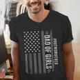 Dad Of Girls Outnumbered Fathers Day 2025 For Dad Daughters Men's V-Neck T-Shirt