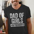Dad Of Girls Outnumbered Shirt Men Daddy Fathers Day Men's V-Neck T-Shirt