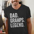 Dad Gramps Legend Vintage Distressed Bold Gramps Graphic Men's V-Neck T-Shirt