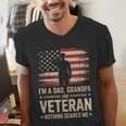 Im A Dad Grandpa And A Veteran Nothing Scares Me Veteran Men's V-Neck T-Shirt