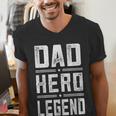 Dad Hero Legend Vintage Distressed Dad Men's V-Neck T-Shirt