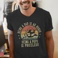 Being A Dad Is An Honor Being A Pops Is Priceless Pops Men's V-Neck T-Shirt