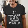 Dad Joke Pirates 80th Birthday Aye Matey T-Shirt Men's V-Neck T-Shirt