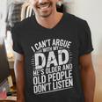 Dad Jokes Can't Argue With My Dad He's Old Retro Humor Men's V-Neck T-Shirt