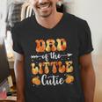 Dad Little Cutie Baby Shower Orange 1st Birthday Party Men's V-Neck T-Shirt