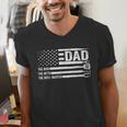 Dad The Man The Myth The Grill Master USA Flag Father's Day Men's V-Neck T-Shirt
