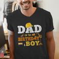 Dad Mom Of The Birthday Boy Kid Construction Matching Family Men's V-Neck T-Shirt