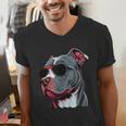 Dad Mom Cool Dog Sunglasses Pitbull Men's V-Neck T-Shirt