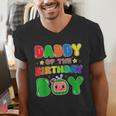 Dad And Mom Daddy Of The Birthday Boy Tee Melon Family Party Men's V-Neck T-Shirt