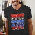 Dad And Mom Mommy Birthday Boy Spider Family Matching Men's V-Neck T-Shirt