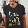 Dad Of Mr Onederful 1st Birthday First One-Derful Matching Men's V-Neck T-Shirt Dad Of Mr Onederful 1st Birthday First One-Derful Matching Men's V-Neck T-Shirt
