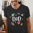 Dad Outer Space Galaxy Birthday For Family Men's V-Neck T-Shirt Dad Outer Space Galaxy Birthday For Family Men's V-Neck T-Shirt