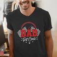 Dad Pit Crew Birthday Party Race Car Racing Family Matching Men's V-Neck T-Shirt