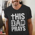 This Dad Pray Religious Vintage Father's Day Christian Daddy Men's V-Neck T-Shirt