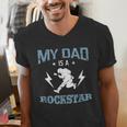 MY DAD IS A ROCKSTAR DADDY Father Sday Men's V-Neck T-Shirt