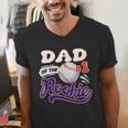 Dad Rookie Of Year 1st Birthday Baseball Theme Matching Men's V-Neck T-Shirt