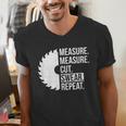 Dad Shirt Measure Cut Swear Handyman Father Day Tshirt Men's V-Neck T-Shirt